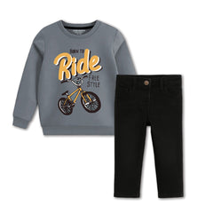 Freestyle Bicycle Print Sweatshirt with Matching Black Pant
