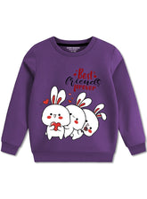 Girls Winter Sweatshirt with Bunny Graphic Best Friends Forever