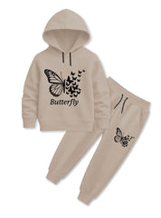 Butterfly Print Kids Winter Tracksuit