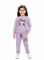 Cute Cat Face Girls Winter Tracksuit