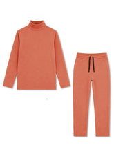 Kids Burnt Orange Rib Thermal Set