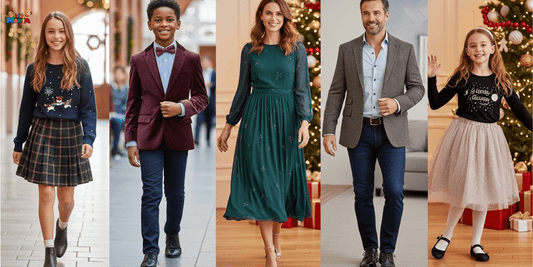 A collage showcasing various clothing styles, including casual, formal, and traditional outfits in diverse colors and patterns.