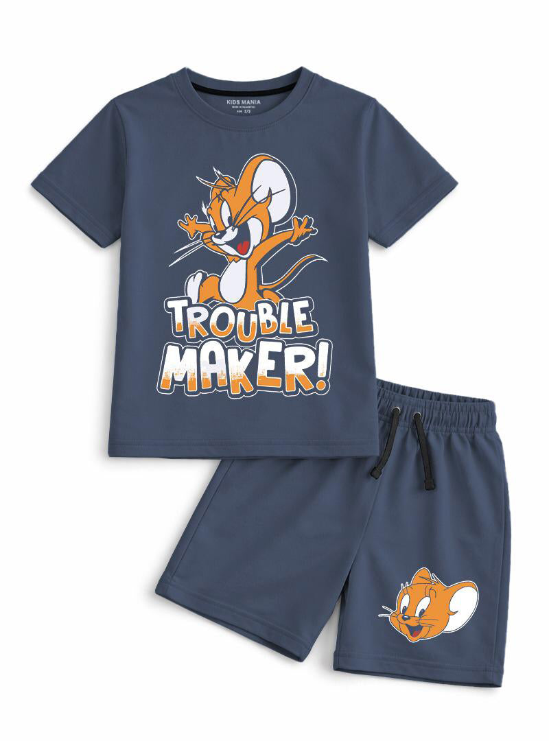 Boys Trouble Maker Shorts Set