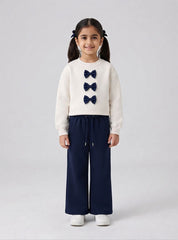 Girls Winter Set Navy Ribbon