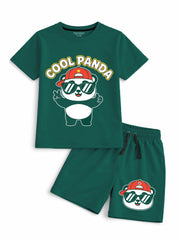 Boys Cool Panda Shorts Set