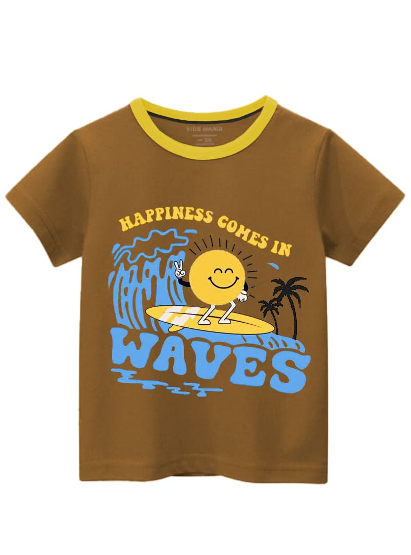 Boys T-Shirt Happiness Comes In Waves