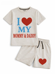 Boys I Love Mommy Daddy Short Set