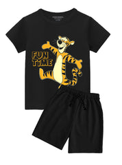 BOYS SET FUN TIME TIGER PRINTED