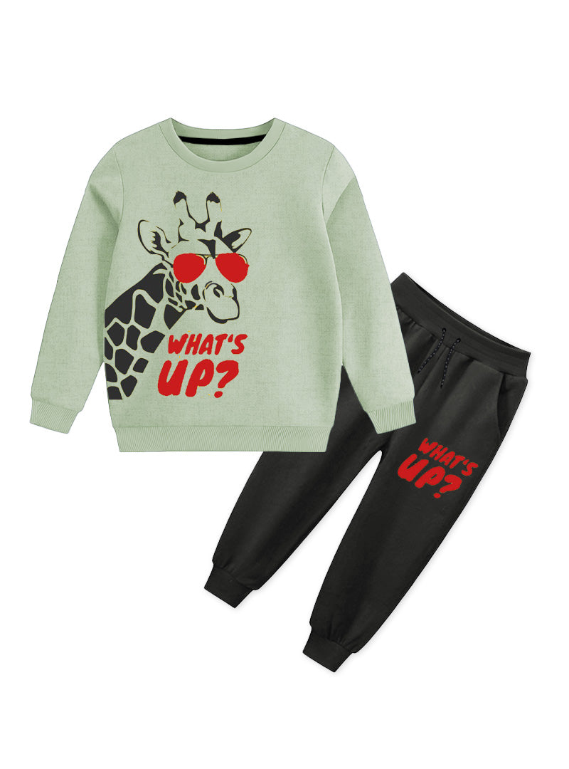 What's Up Giraffe Printed Winter Tracksuit