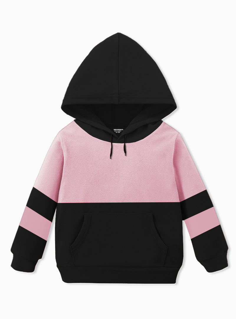 Pink Contrast Kids Hoodie