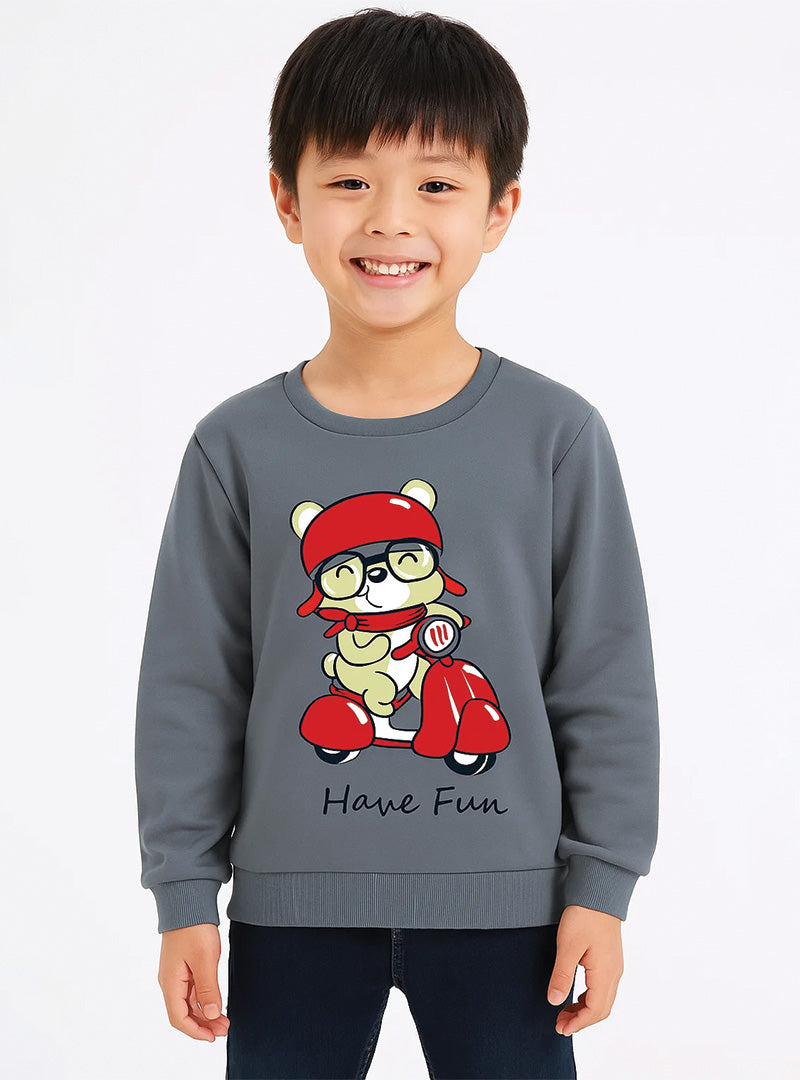 Have Fun Cute Cartoon Bear Winter Sweatshirts for Boys