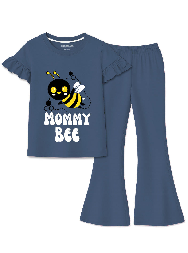 Girls Mommy Bee Flare Trouser Set