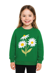 Soft & Comfy Sun Flower Fleece Sweatshirts For Girls