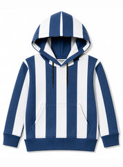 Kids Blue & White Striped Hoodie