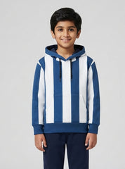 Kids Blue & White Striped Hoodie