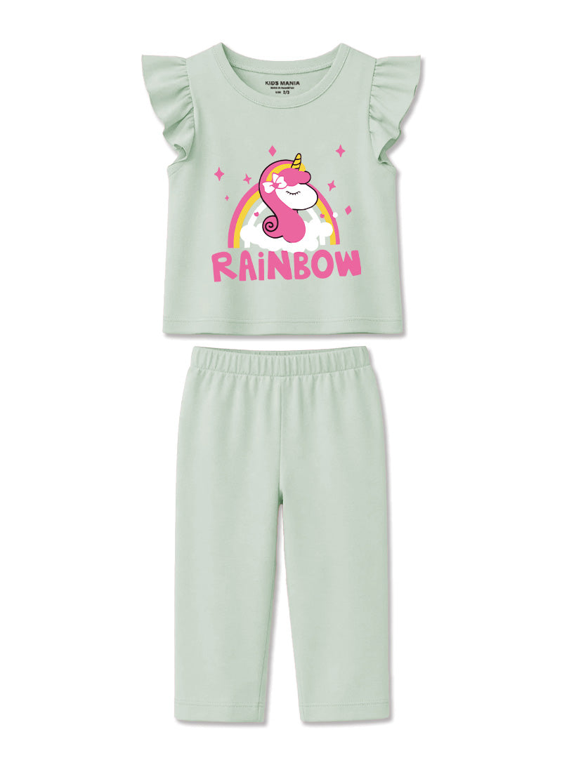 Girls Rainbow Unicorn Co-ord Set