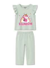 Girls Rainbow Unicorn Co-ord Set