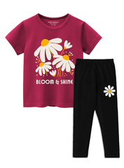 Bloom & Shine Flower Print Girls Summer Set