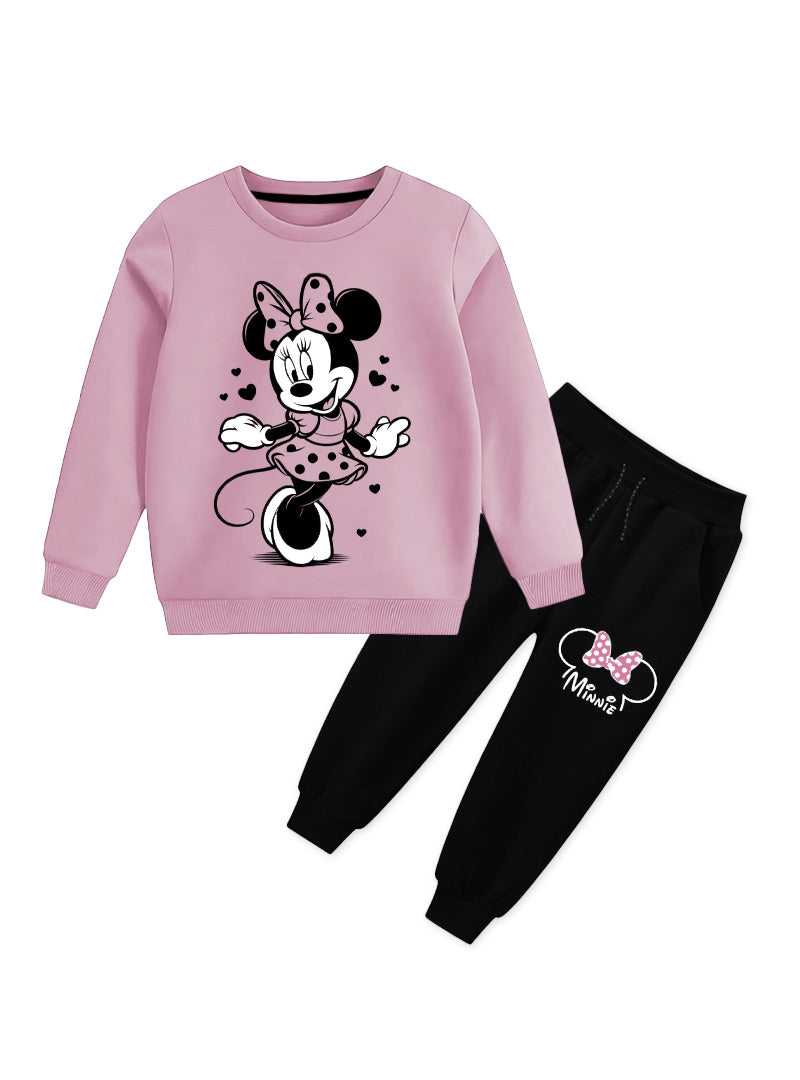 Girls Fleece Tracksuit - Stylish Minnie Mouse