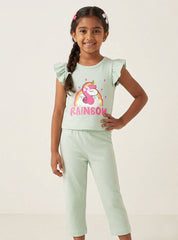 Girls Rainbow Unicorn Co-ord Set