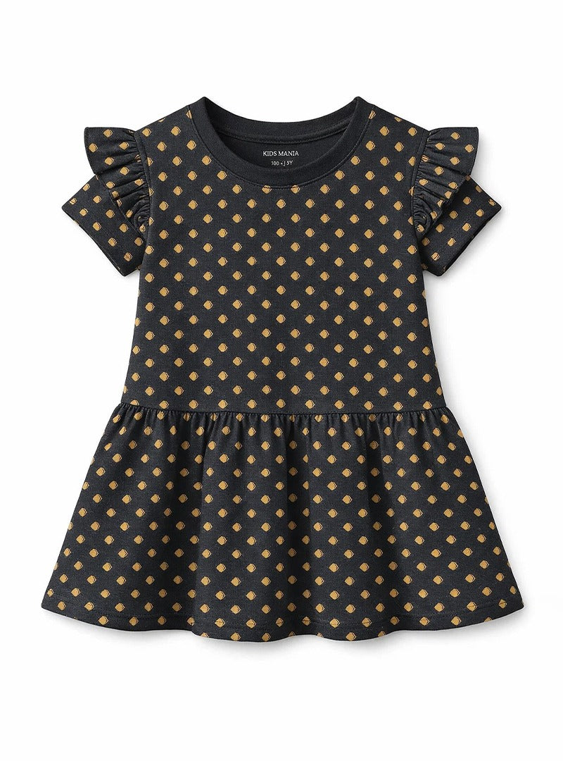 Golden Dot Frill Dress