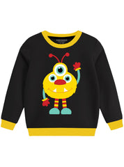 Children's Fleece Sweatshirt - Yellow Stylish Monster