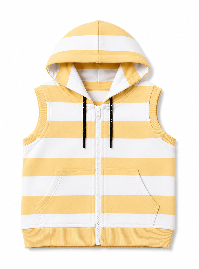 Boys Winter Sleeveless Hoodie Sunny Stripes