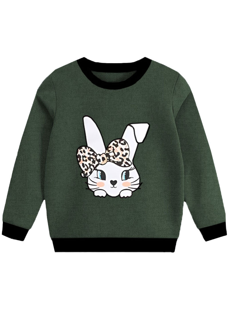 Girls Sweatshirt - Printed Bunny