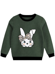 Girls Sweatshirt - Printed Bunny