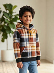 Timber Plaid Kids Fleece Hoodie