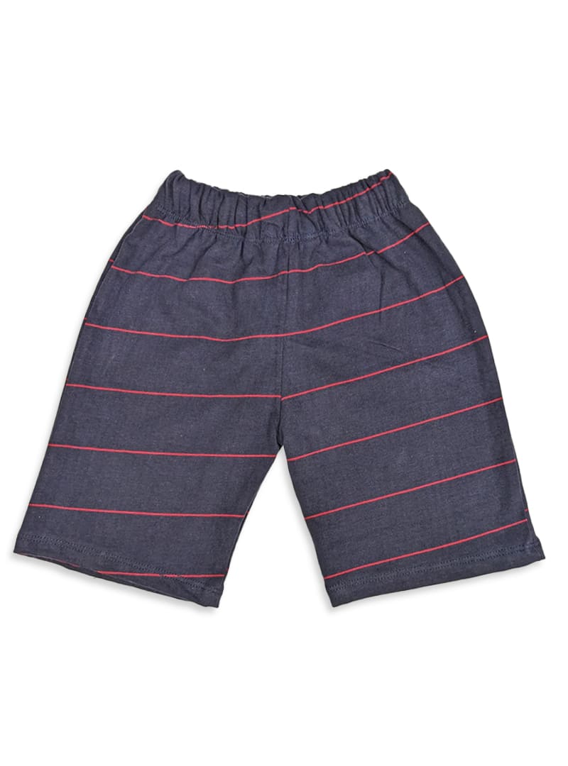 BOYS NAVY SHORT WITH RED STRIPE