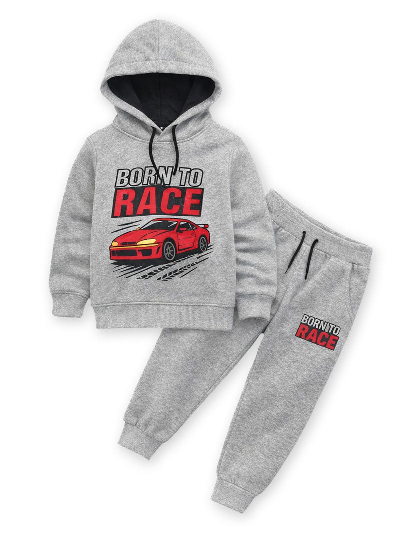 Born To Racing Car Hoodie Set For Boys