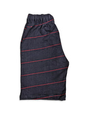 BOYS NAVY SHORT WITH RED STRIPE