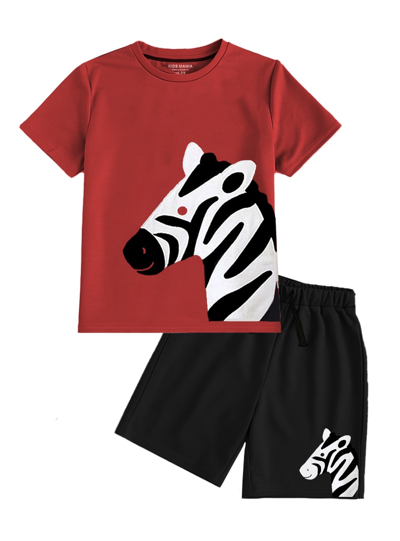 Children's Zebra Printed Tee & Short Set