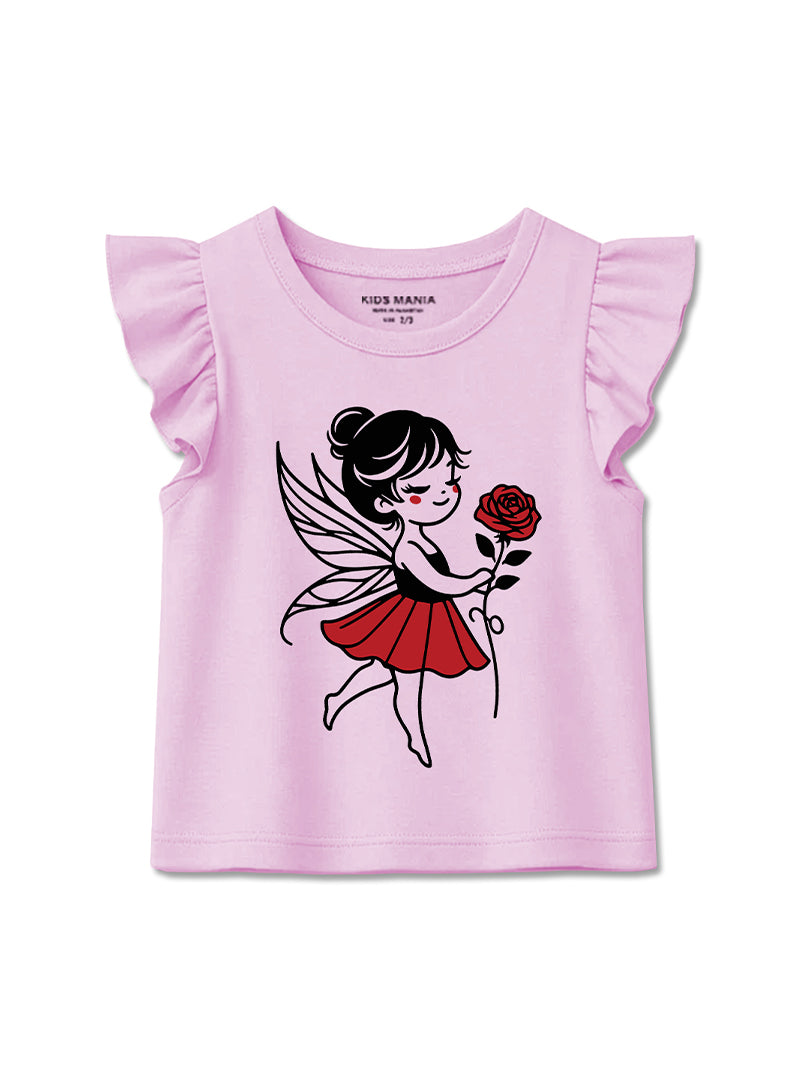 Girls Fairy Graphic Flutter Sleeve Tee