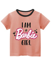 GIRLS COTTON KNITTED T-SHIRT I AM A BARBIE GIRL