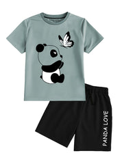 Panda Printed Summer Tee & short