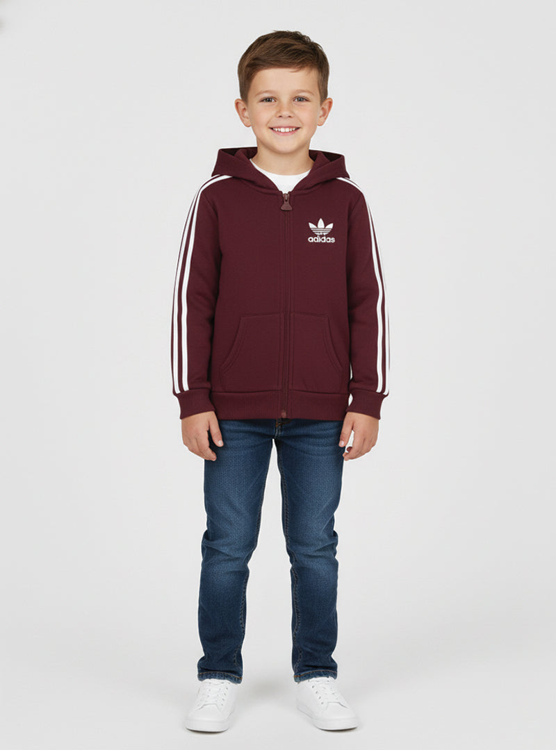 3 Stripes Adidas Zip Up Winter Hoodie For Boys