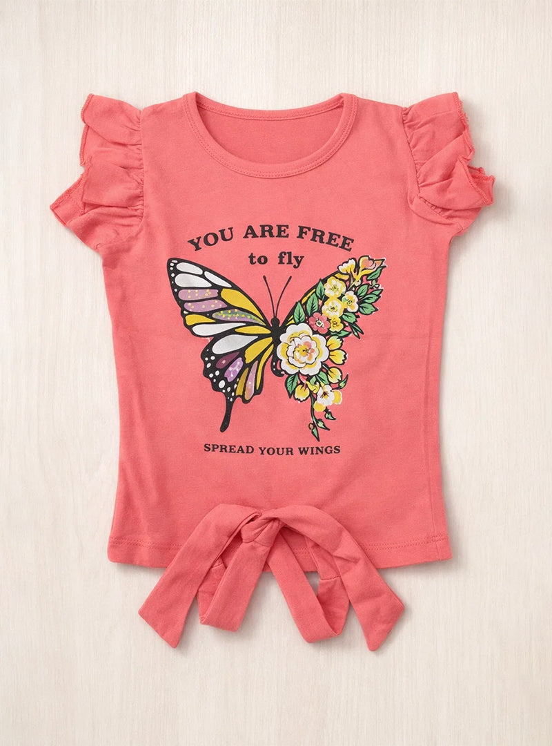 Girls You Are Free Butterfly Tee