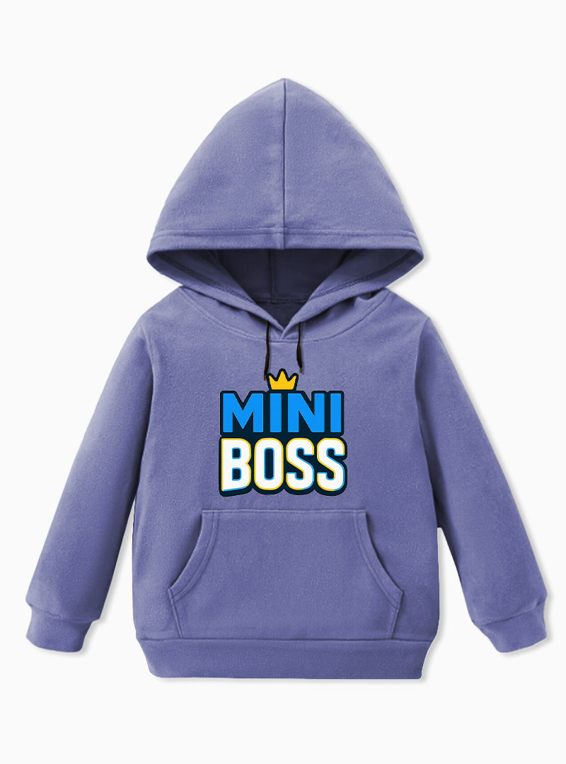 Mini Boss Fleece Pullover Hoodie For Boys