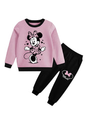 Girls Fleece Tracksuit - Stylish Minnie Mouse