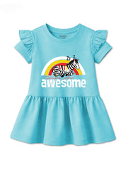 Girls Awesome Zebra Frock