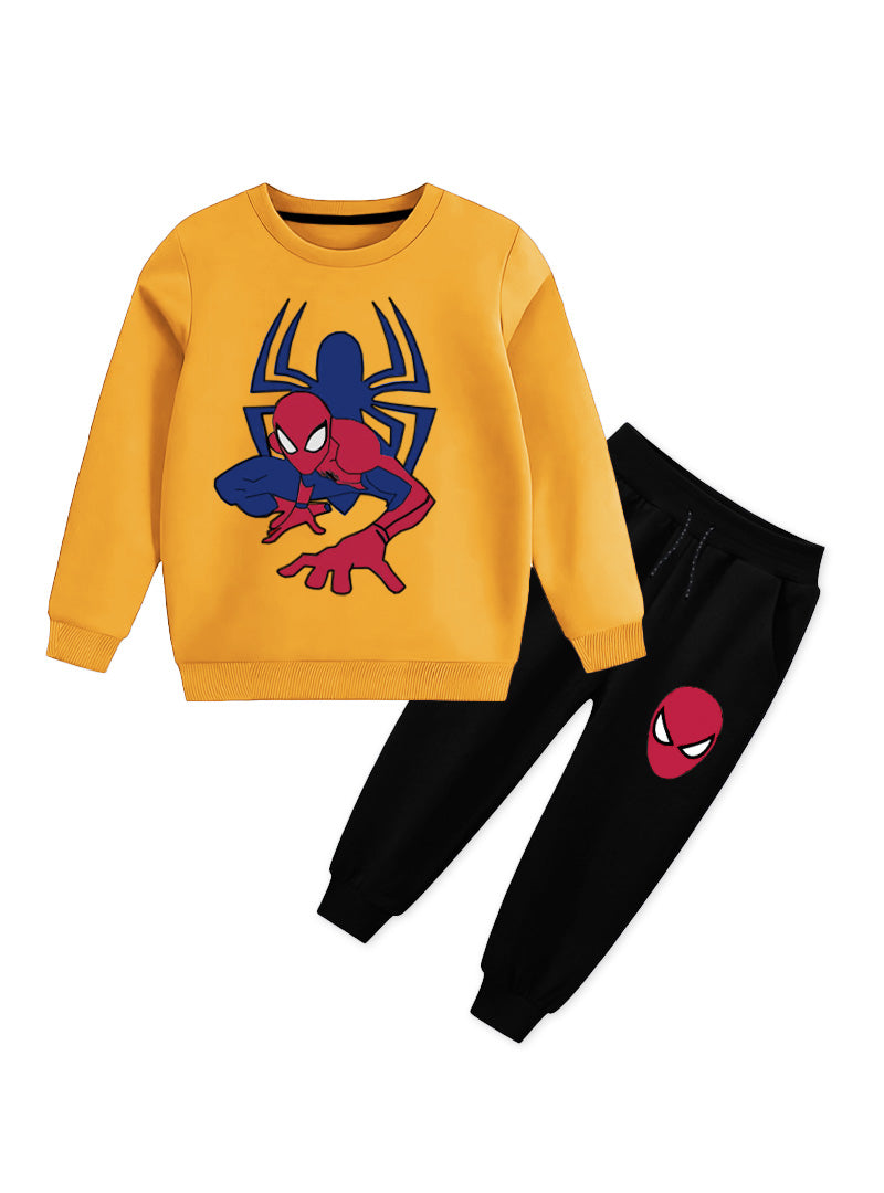 Spiderman Printed Winter Fleece Tracksuit