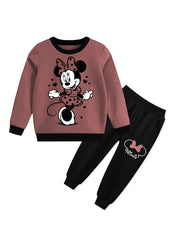 Girls Fleece Tracksuit - Stylish Minnie Mouse