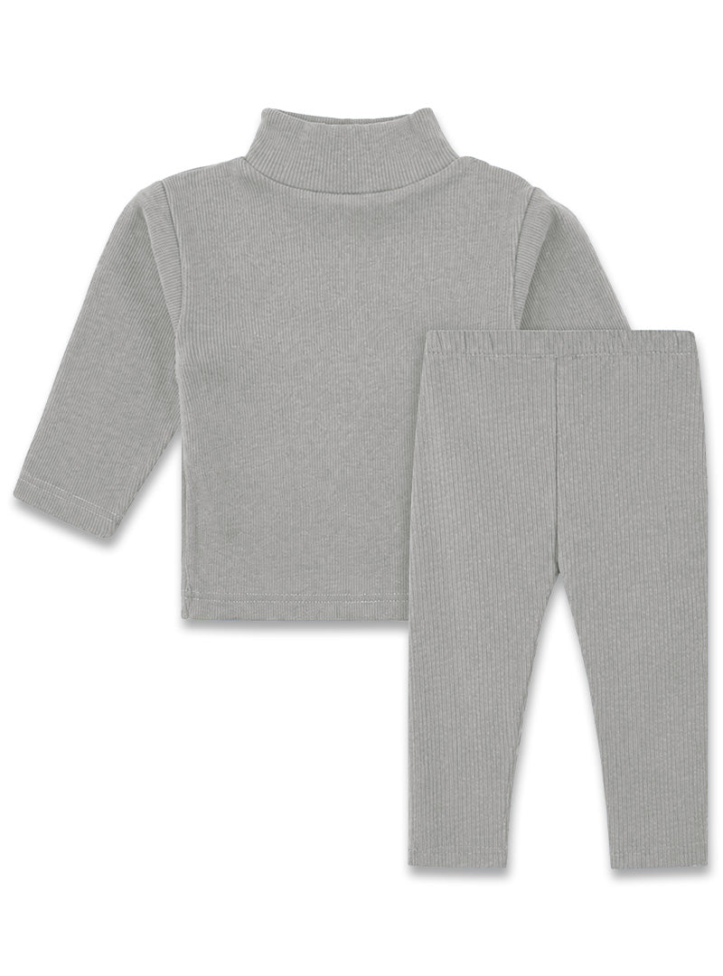 Grey Ribbed Thermal Set