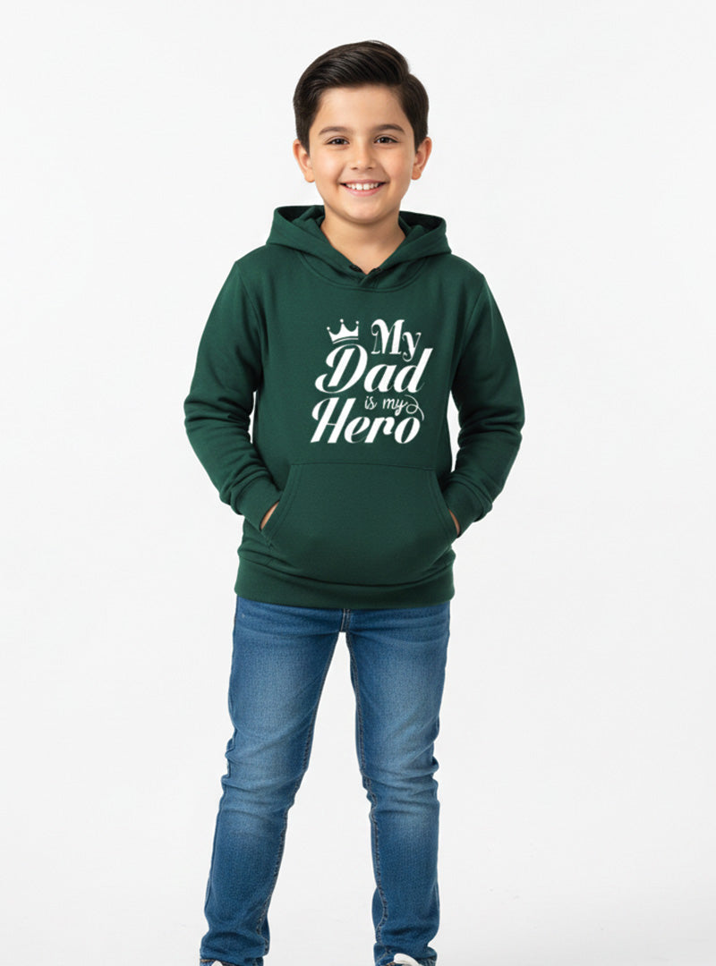 Dad is My Hero Fleece Hoodie For Boys
