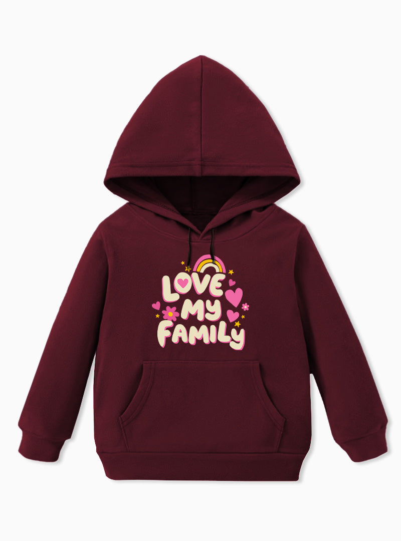 Love My family Fleece Hoodie For Girls
