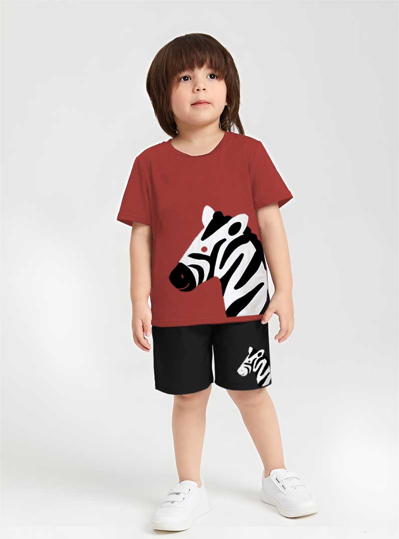 Children's Zebra Printed Tee & Short Set