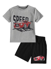 Speed Racer Summer Cotton Shorts Set For Kids