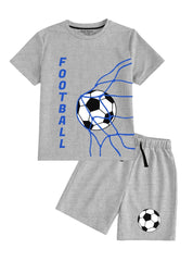 Affordable Graphic Football Print 2 piece Set